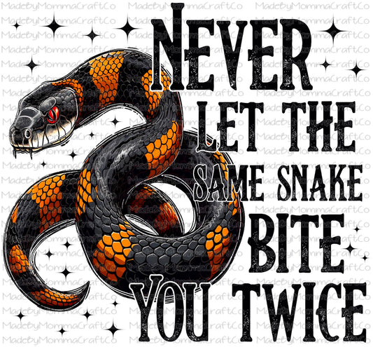 Never Let the Same Snake Bite You Twice Motivational - Cheat Clear Waterslide Decal or Digital Download