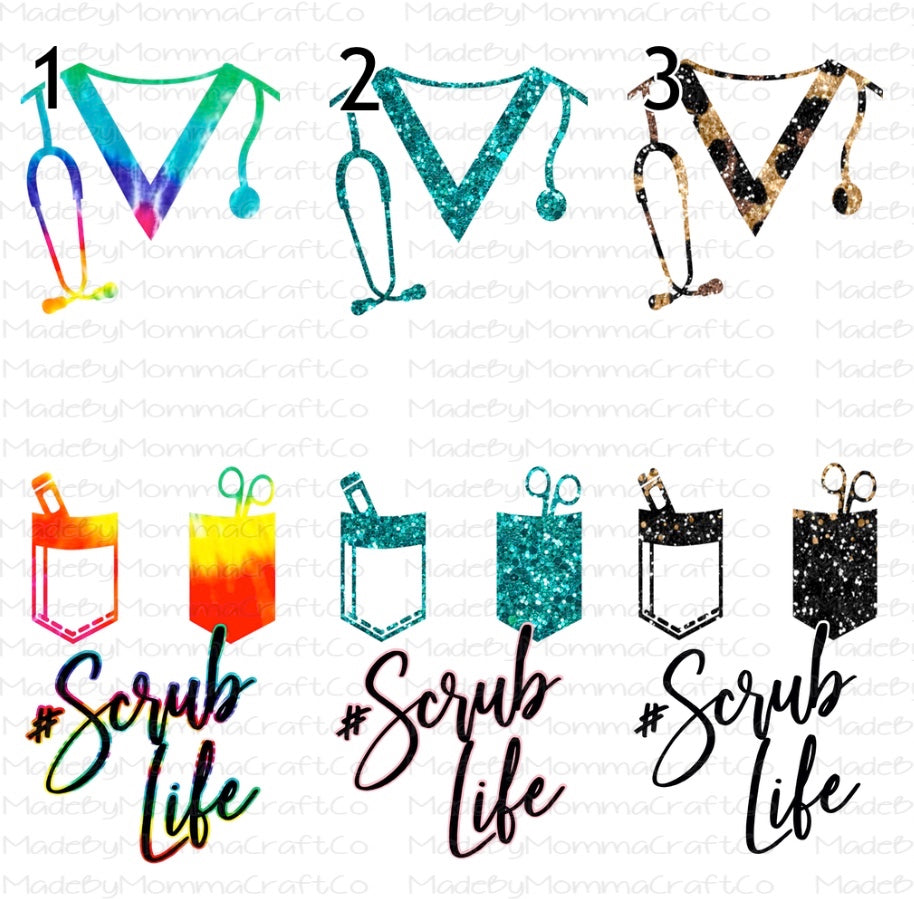 Nurse Life Scrubs Pen wraps - Printed Waterslide or Digital Download