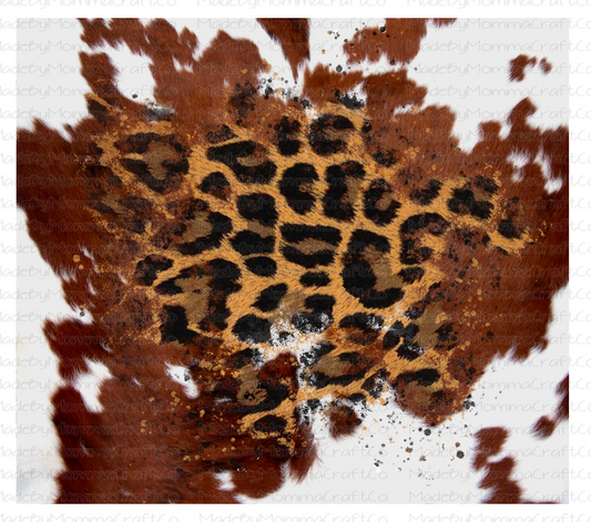 Leopard Cowhide Mix Sublimation Tumbler Wrap - Or Clear Waterslide Wrap -Or Digital Download