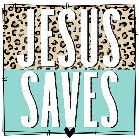 Jesus Saves - Cheat Clear Waterslide™ or White Cast Sticker