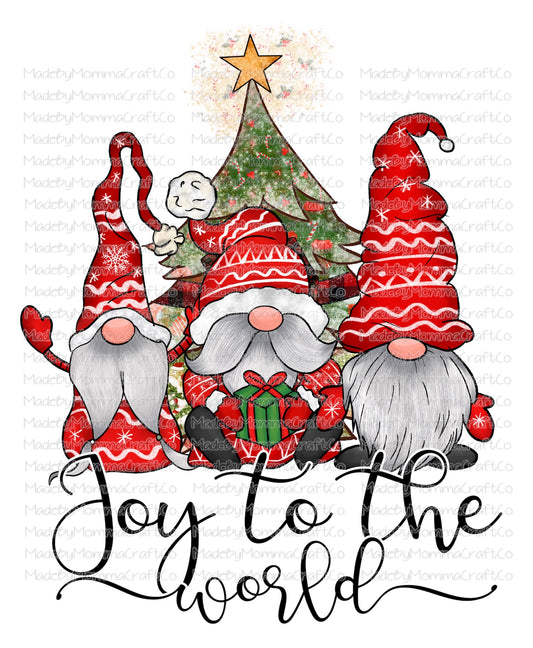 Joy To The World Gnomes Christmas -Cheat Clear Waterslide™ or White Cast Sticker