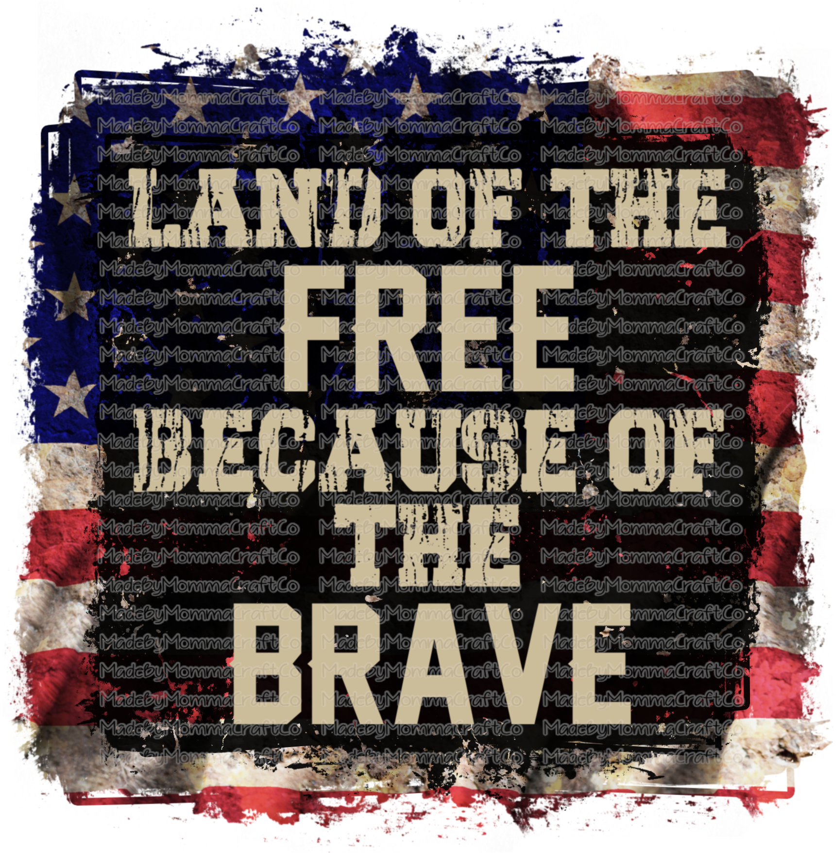 Land of the Free Because of the Brave America Cheat Clear Waterslide™ or White Cast Sticker Or Digital Download