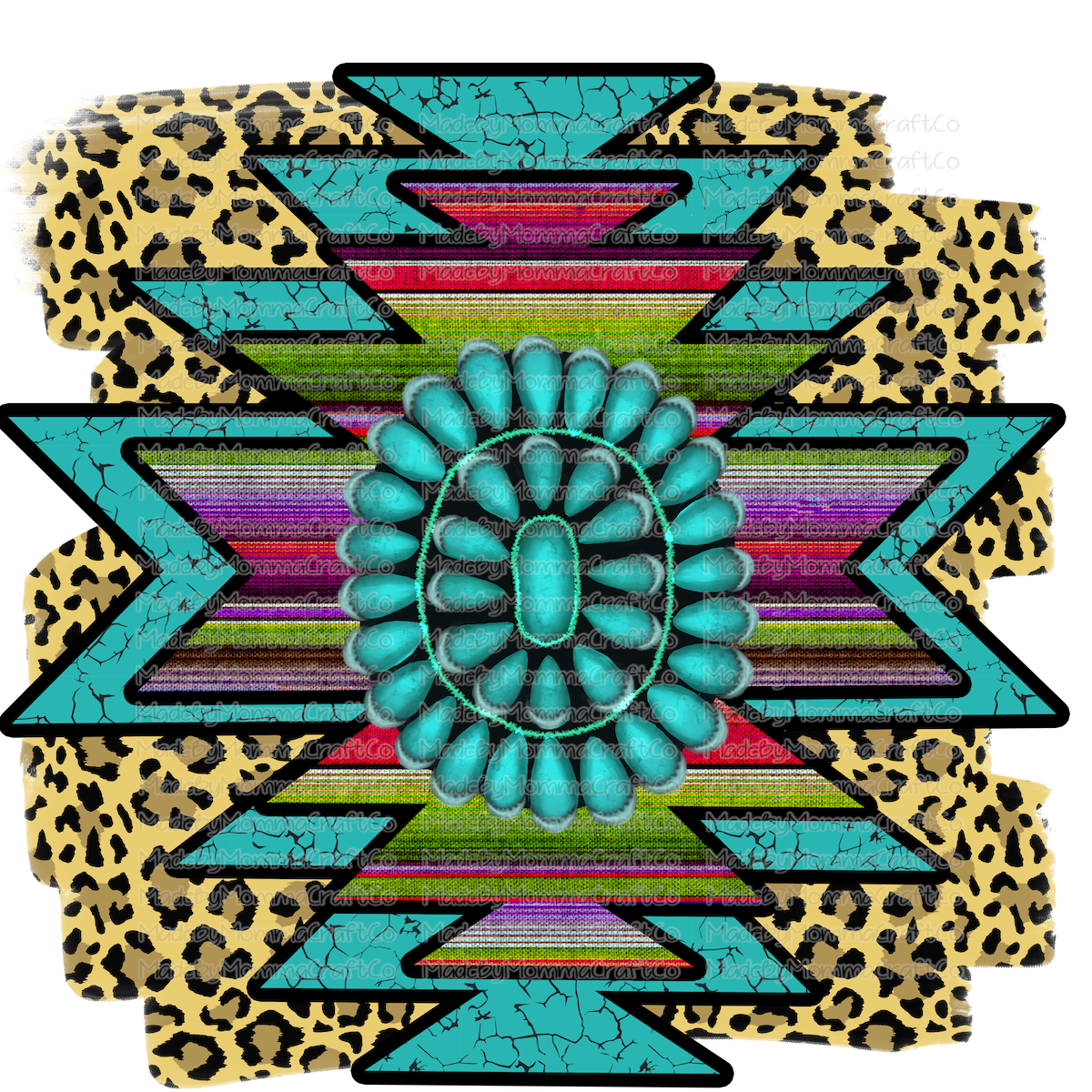 Leopard Serape Aztec Western - Cheat Clear Waterslide™ or White Cast Sticker