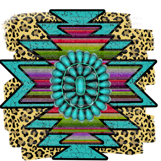 Leopard Serape Aztec Western - Cheat Clear Waterslide™ or White Cast Sticker