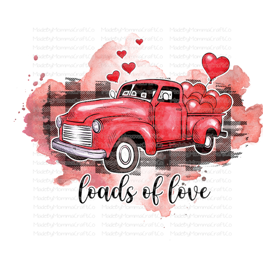 Loads of Love Red Truck Valentines - Cheat Clear Waterslide™ or White Cast Sticker