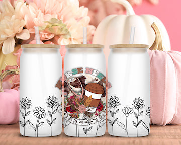 Nurse Needs Coffee 16oz UV DTF or Sublimation Wrap