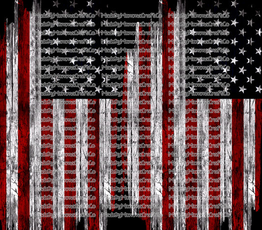 Distressed American Flag Sublimation Tumbler Wrap - Or Clear Waterslide Wrap - Or Digital Download