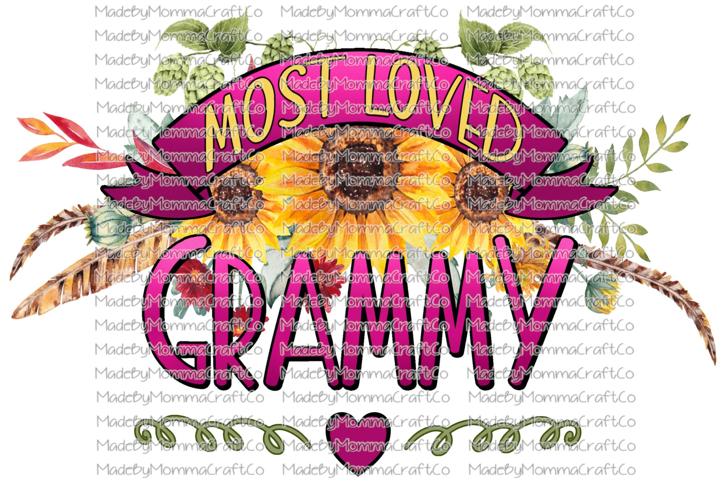 Most Loved Grammy - Waterslide Decal or Digital Download