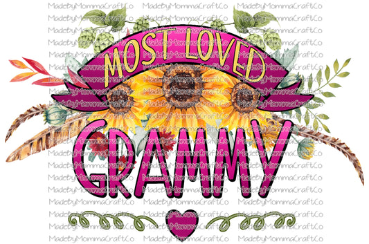 Most Loved Grammy - Waterslide Decal or Digital Download