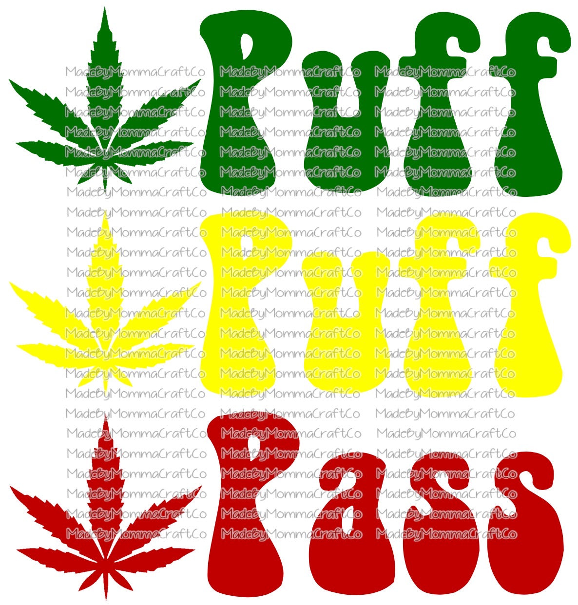 Puff Puff Pass Pot Leaf / Weed- Waterslide Decal or Digital Download