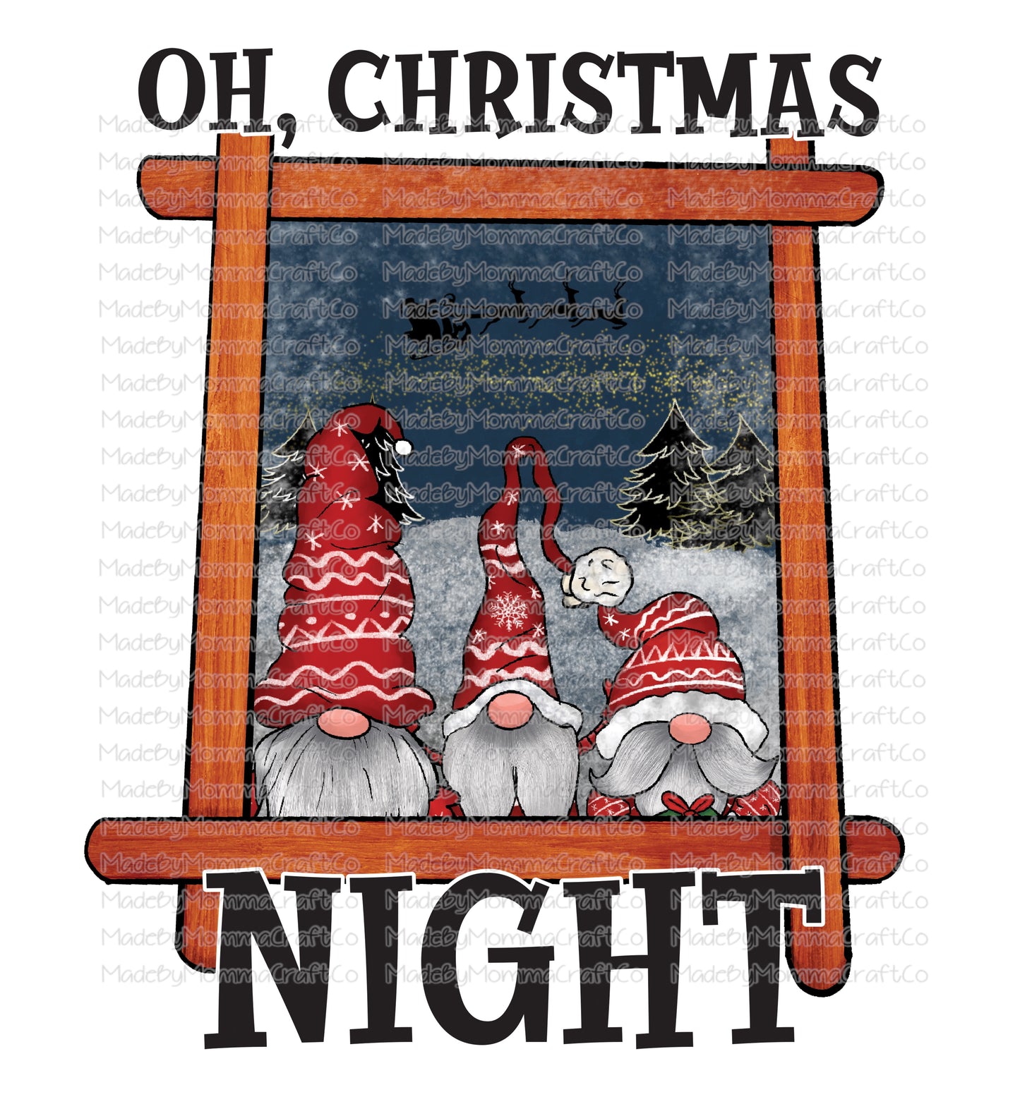 Oh Christmas Night Gnome - Cheat Clear Waterslide™ or White Cast Sticker