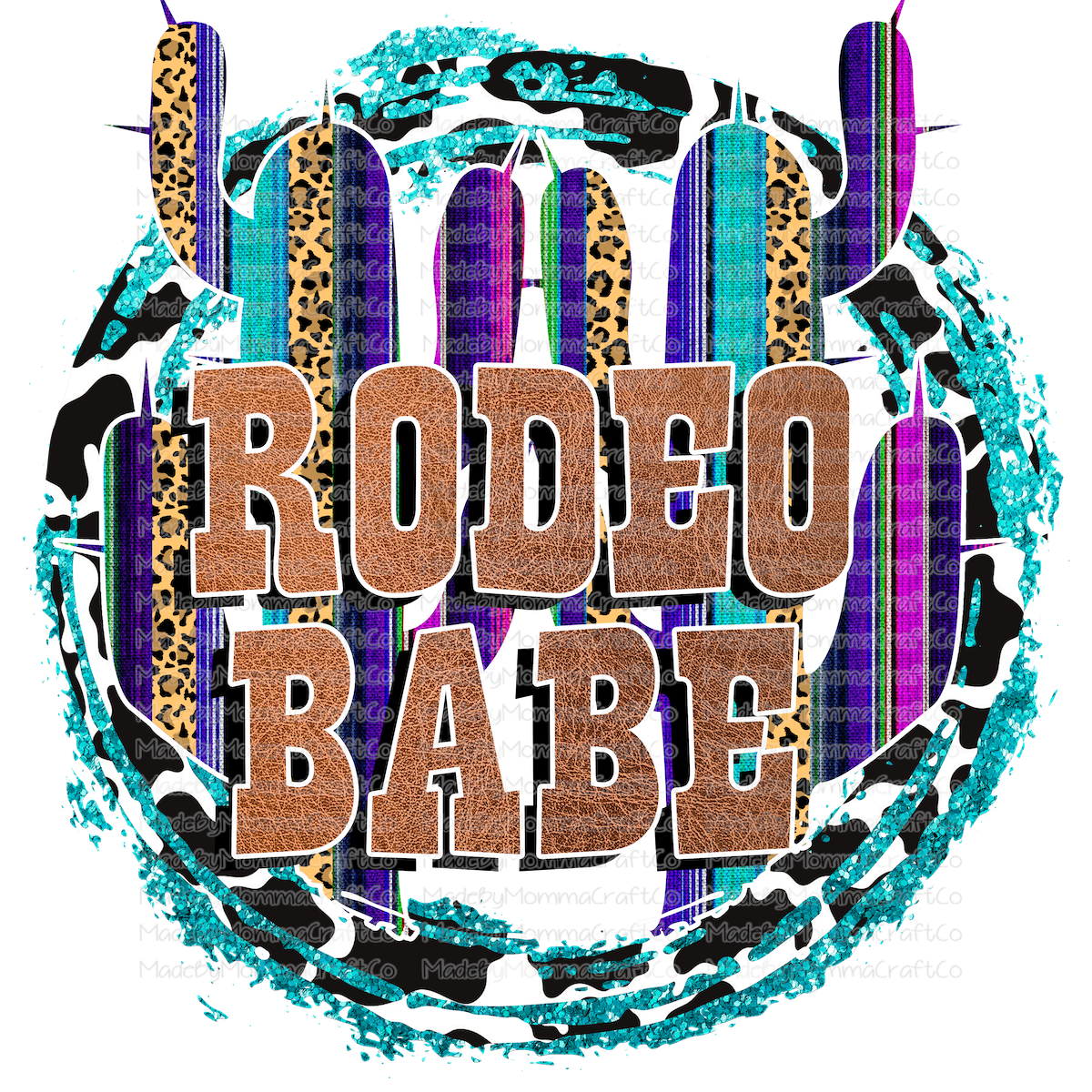 Rodeo Babe Cactus Circle - Cheat Clear Waterslide™ or White Cast Sticker