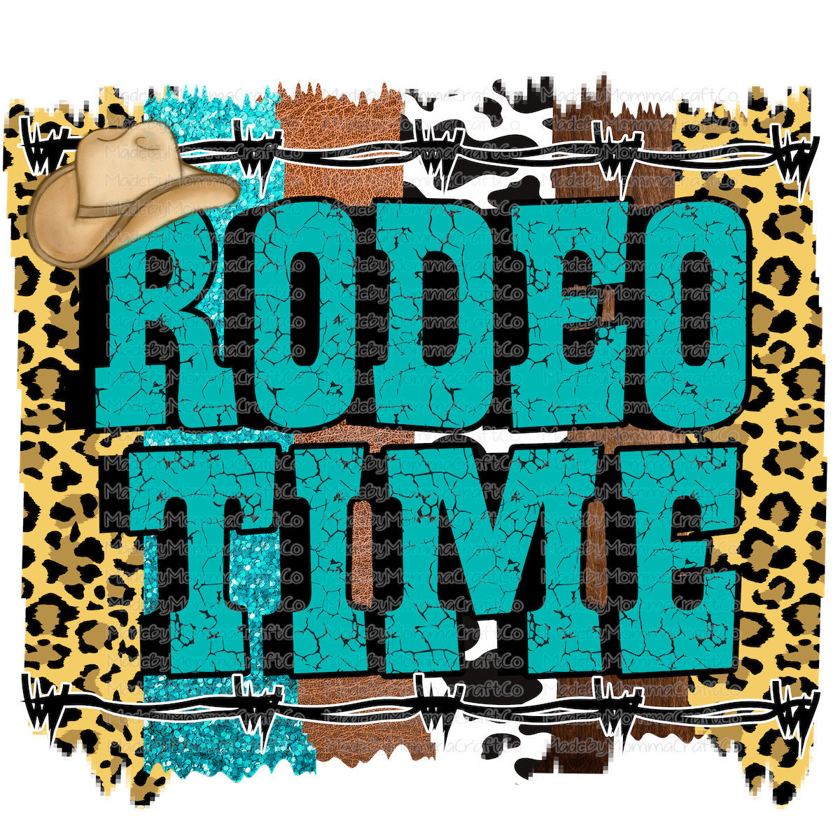 Rodeo Time Brush Strokes - Cheat Clear Waterslide™ or White Cast Sticker