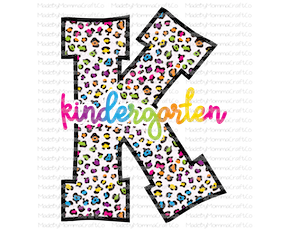 Rainbow Leopard Kindergarten -Cheat Clear Waterslide™ or White Cast Sticker