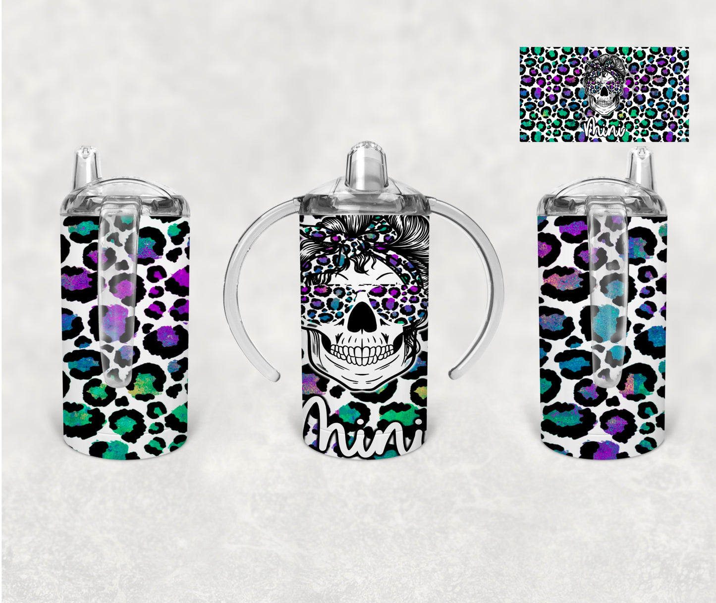 Rainbow Leopard Mommy and Me Tumbler Wrap Set