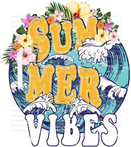 Retro Summer Vibes Waves - Cheat Clear Waterslide™ or White Cast Sticker