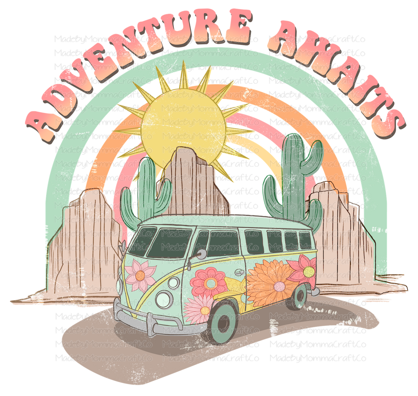 Adventure Awaits Bus - Cheat Clear Waterslide™ or White Cast Sticker