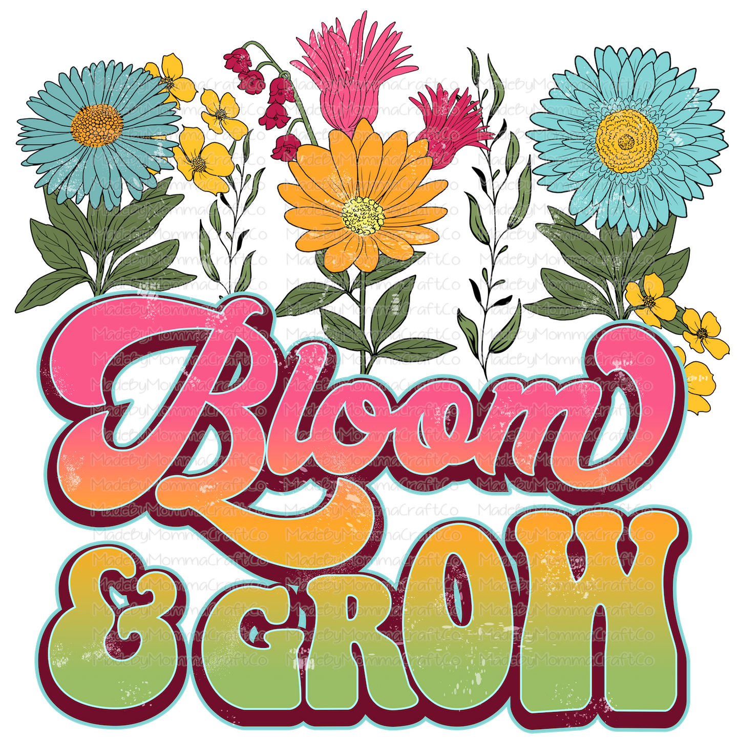 Bloom And Grow Retro - Cheat Clear Waterslide™ or White Cast Sticker