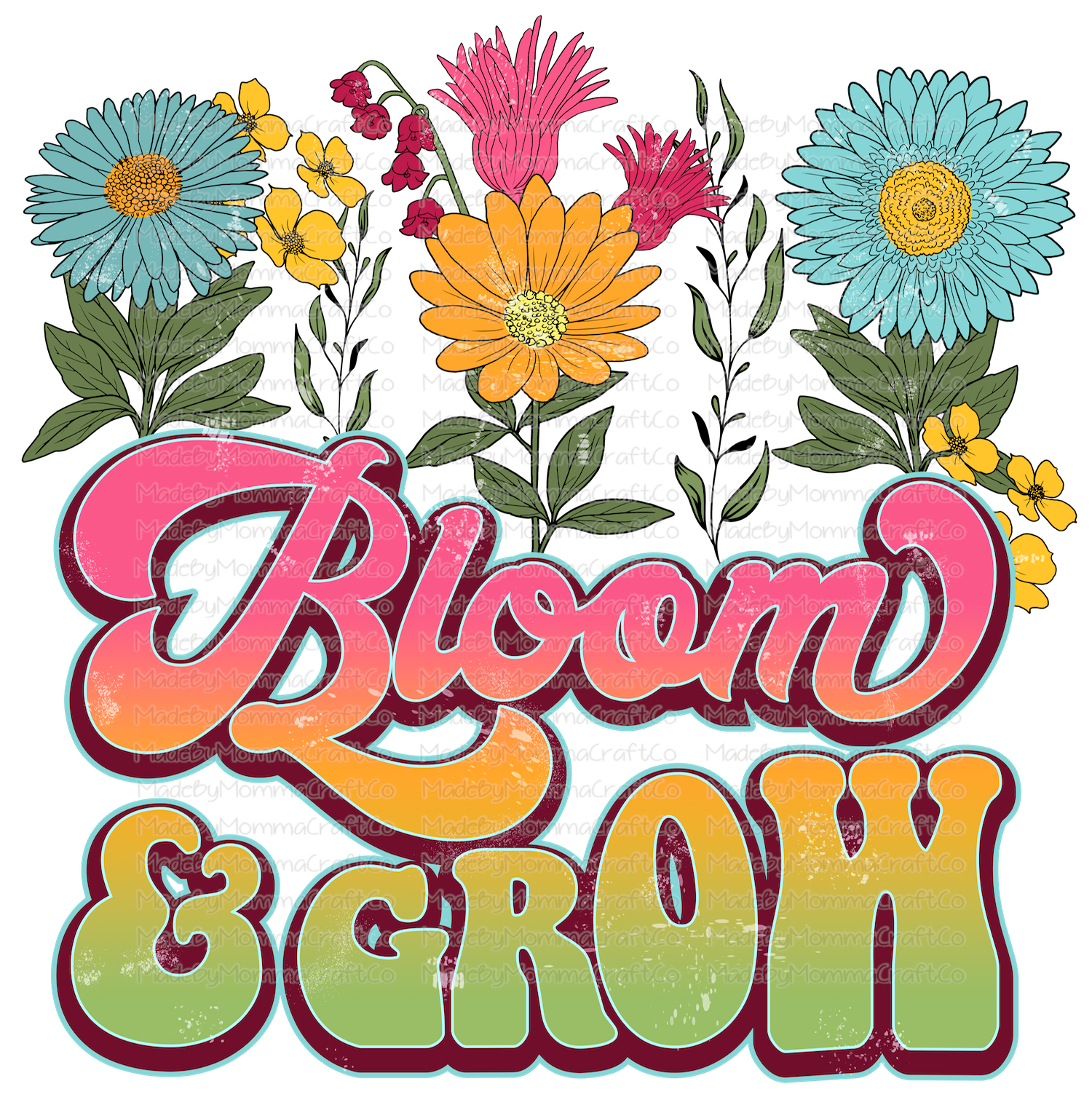 Bloom And Grow Retro - Cheat Clear Waterslide™ or White Cast Sticker