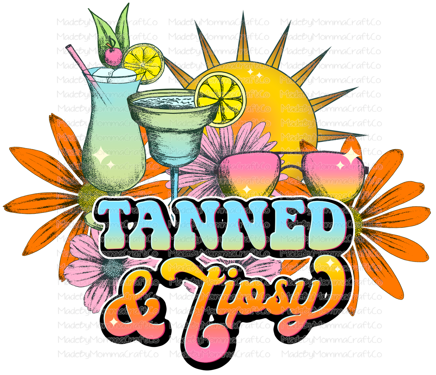 Tanned And Tipsy - Cheat Clear Waterslide™ or White Cast Sticker