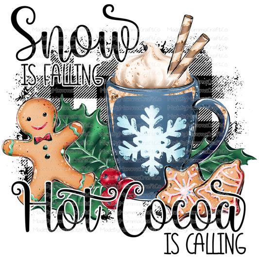 Snow Is Falling Hot Cocoa Is Calling - Winter - Cheat Clear Waterslide™ or White Cast Sticker