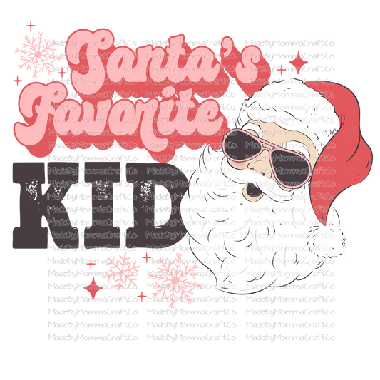 Santas Favorite Kid Retro Red Christmas -Cheat Clear Waterslide™ or White Cast Sticker