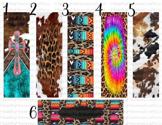 Western Animal Print Cow Hide Leopard Tie Dye Pen wraps - Printed Waterslides