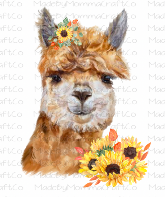 Llama Sunflowers - Waterslide Decal or Digital Download