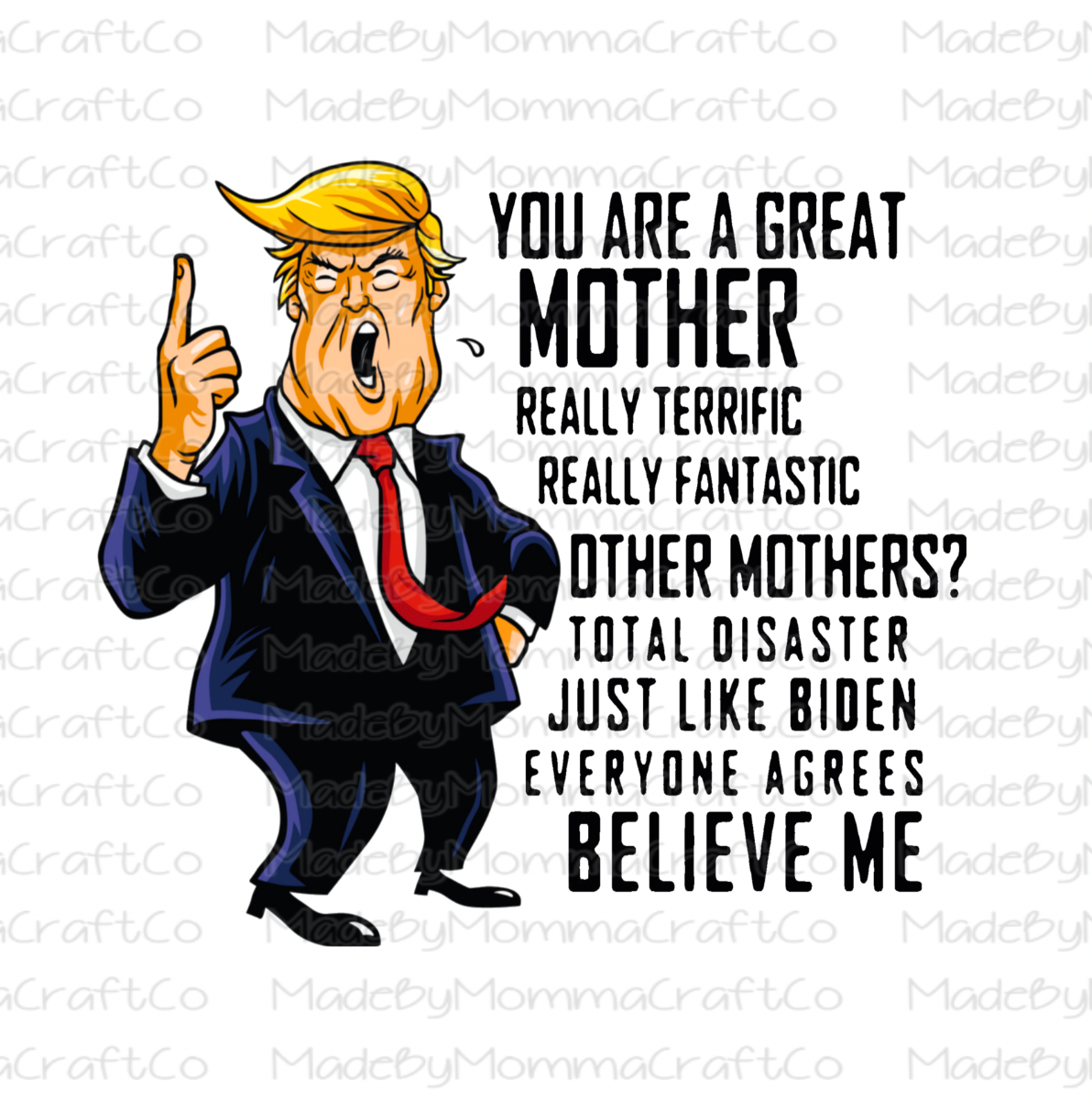 Great Mother Trump Cartoon - Cheat Clear Waterslide™ or White Cast Sticker