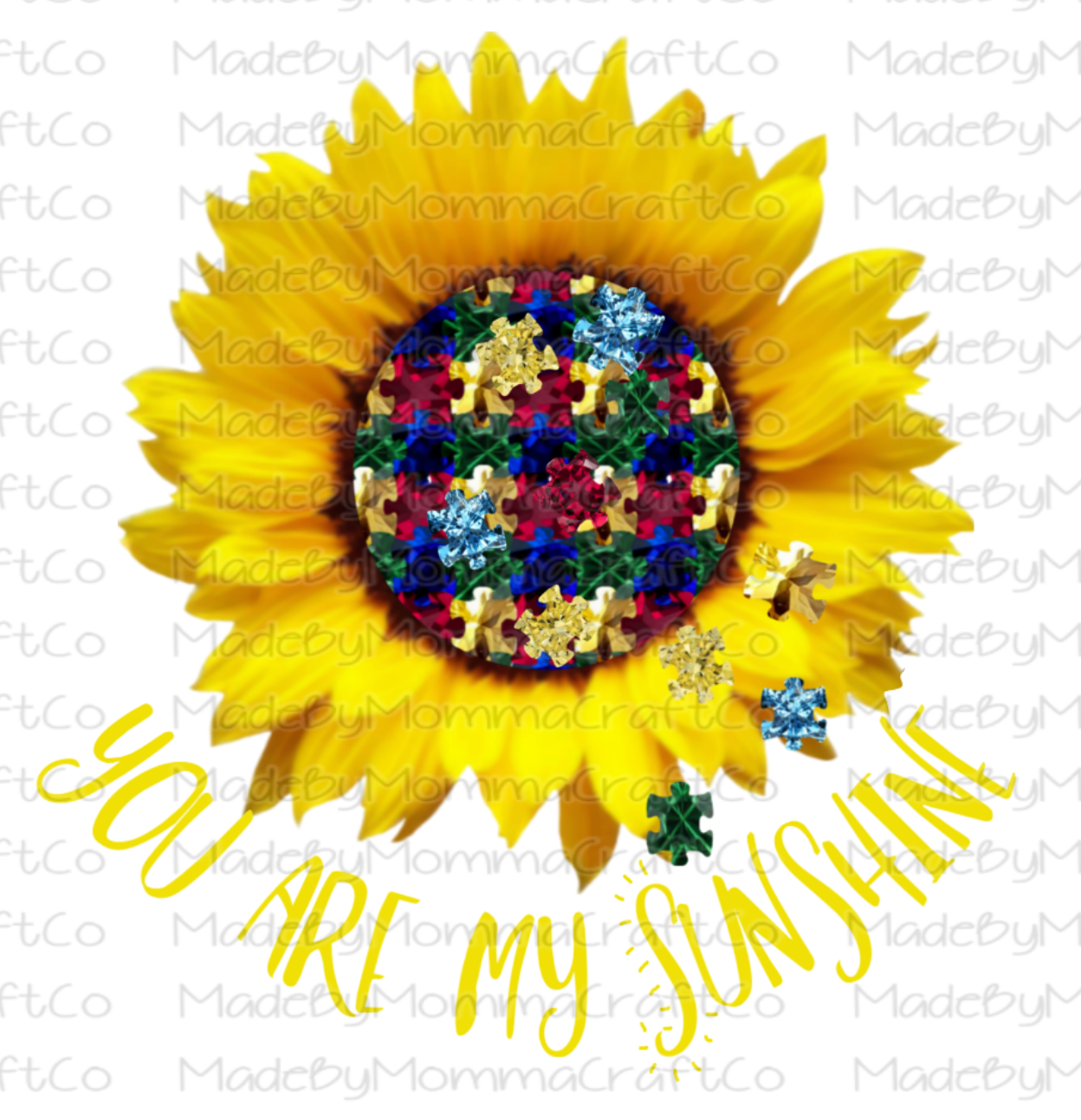 AUTISM Sunflower Cheat Clear Waterslide™ or White Cast Sticker