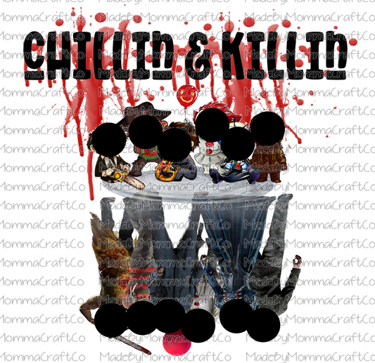 Chillin and Killin Halloween Horror Cheat Clear Waterslide™ or Cheat Clear Sticker Decal
