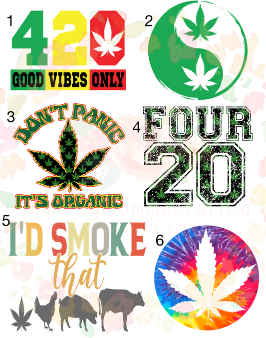 420 Marijuana Pot Leaf Weed Cheat Clear Waterslide™ or Cheat Clear Sticker Decal