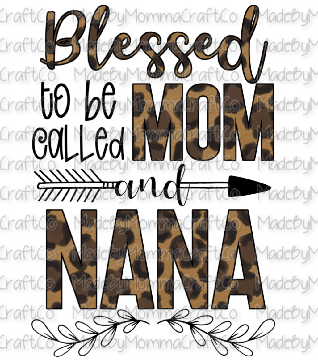 Blessed to be called mom and nana Cheat Clear Waterslide™ or White Cast Sticker