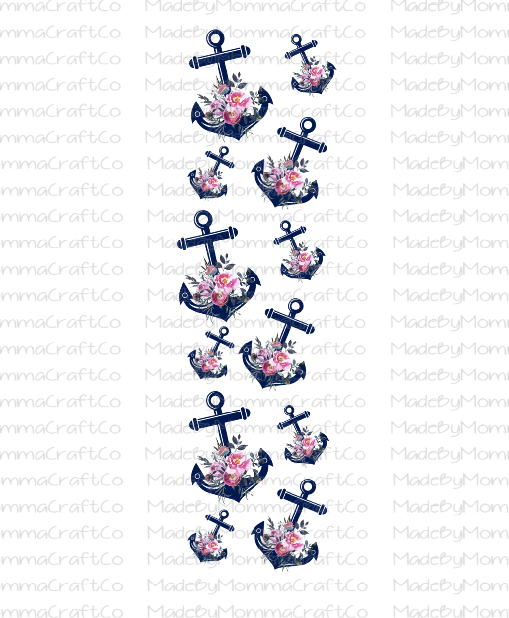 Floral Anchor Cheat Clear Waterslide™ Pen Wrap Decal