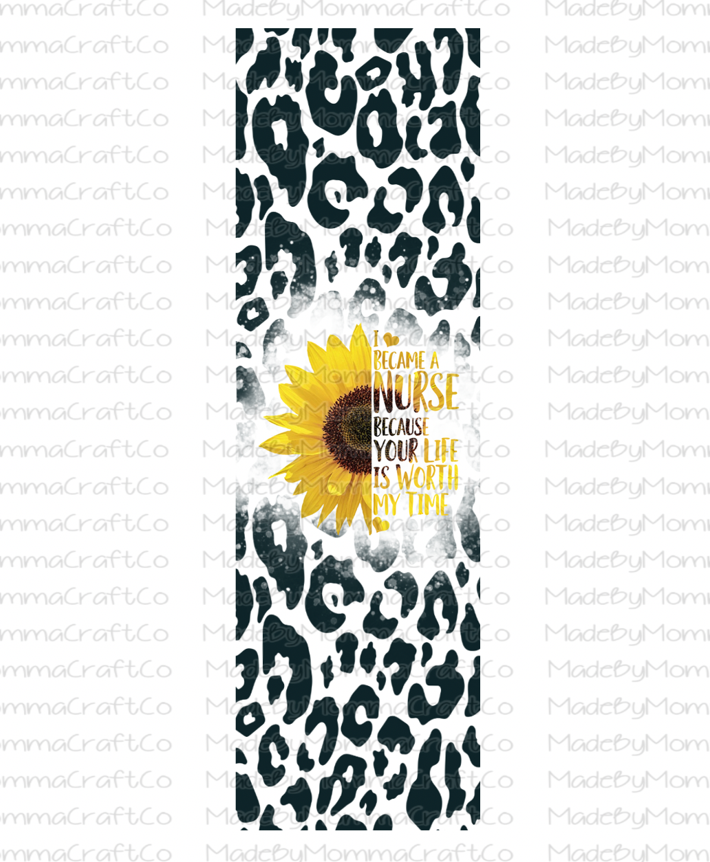 Leopard Nurse Sunflower Cheat Clear Waterslide™ Pen Wrap Decal