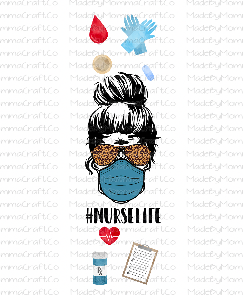 Nurse Life Messy Bun Cheat Clear Waterslide™ Pen Wrap Decal
