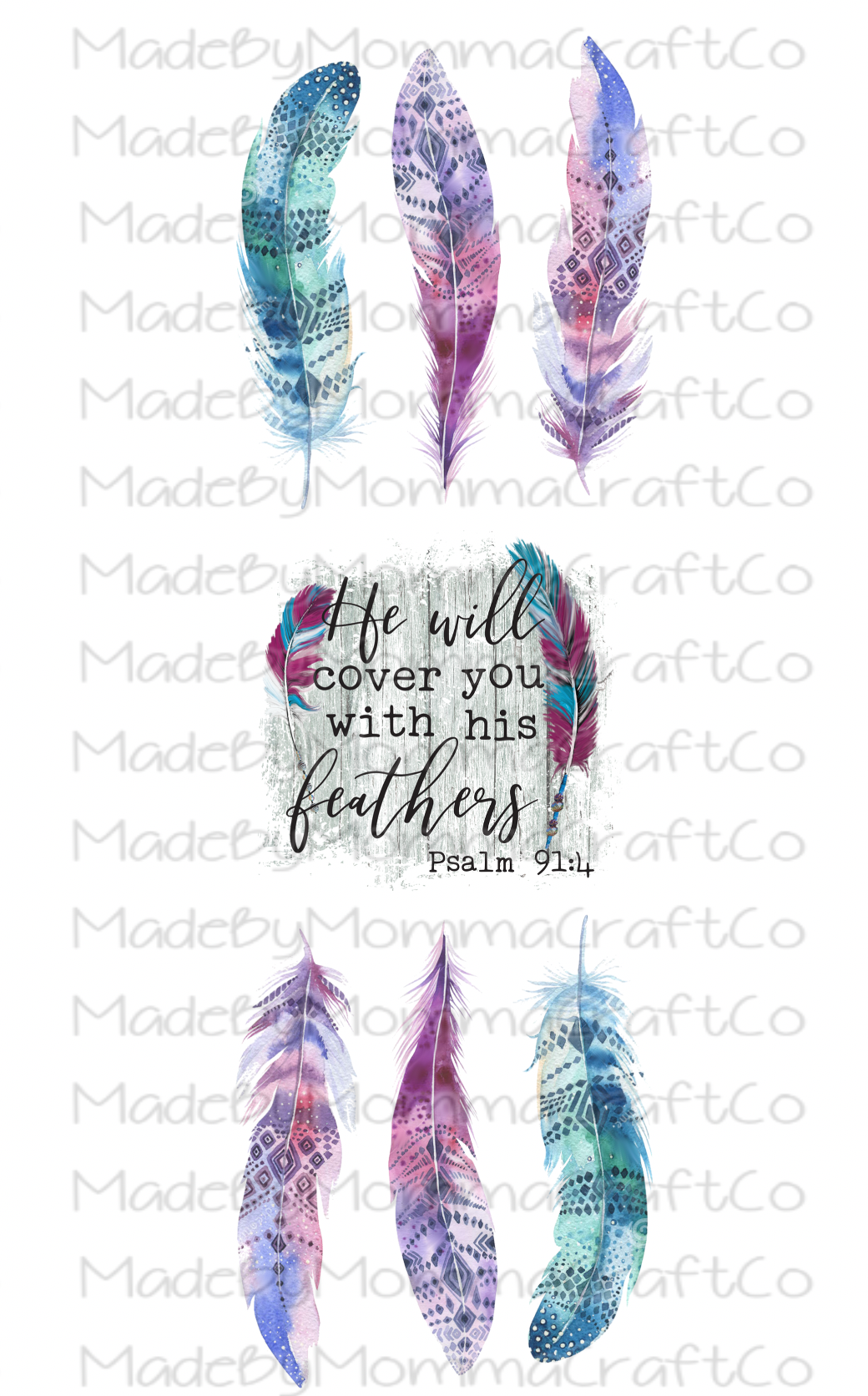 CHRISTIAN Cover You With His Feathers Cheat Clear Waterslide™ Pen Wrap Decal