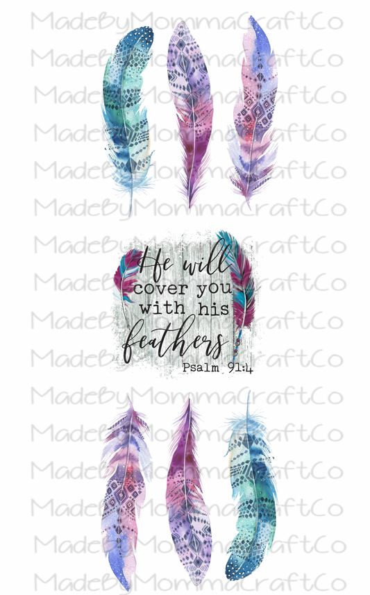 CHRISTIAN Cover You With His Feathers Cheat Clear Waterslide™ Pen Wrap Decal
