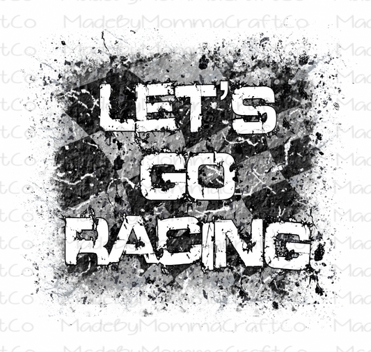 Let's Go Racing Checkered Flag Manly Cheat Clear Waterslide™ or White Cast Sticker