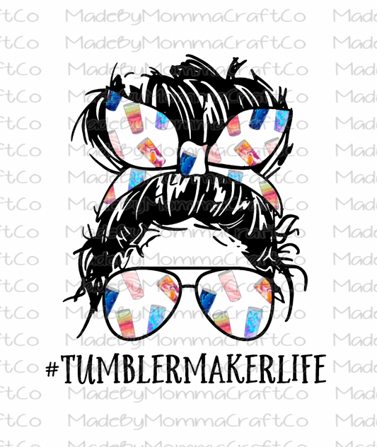 Tumbler Maker Messy Bun - Cheat Clear Waterslide™ or White Cast Sticker