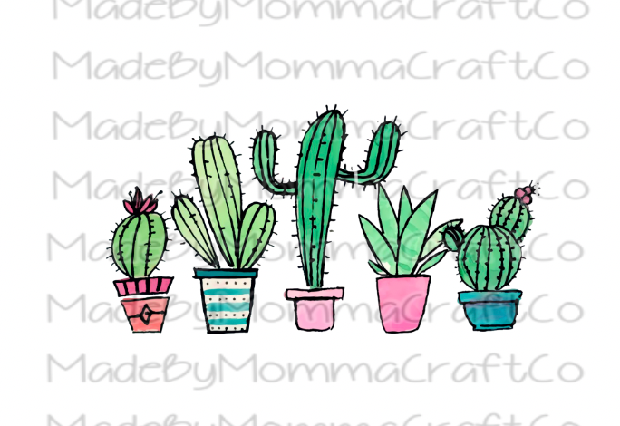 Cactus Border - Cheat Clear Waterslide™ or White Cast Sticker