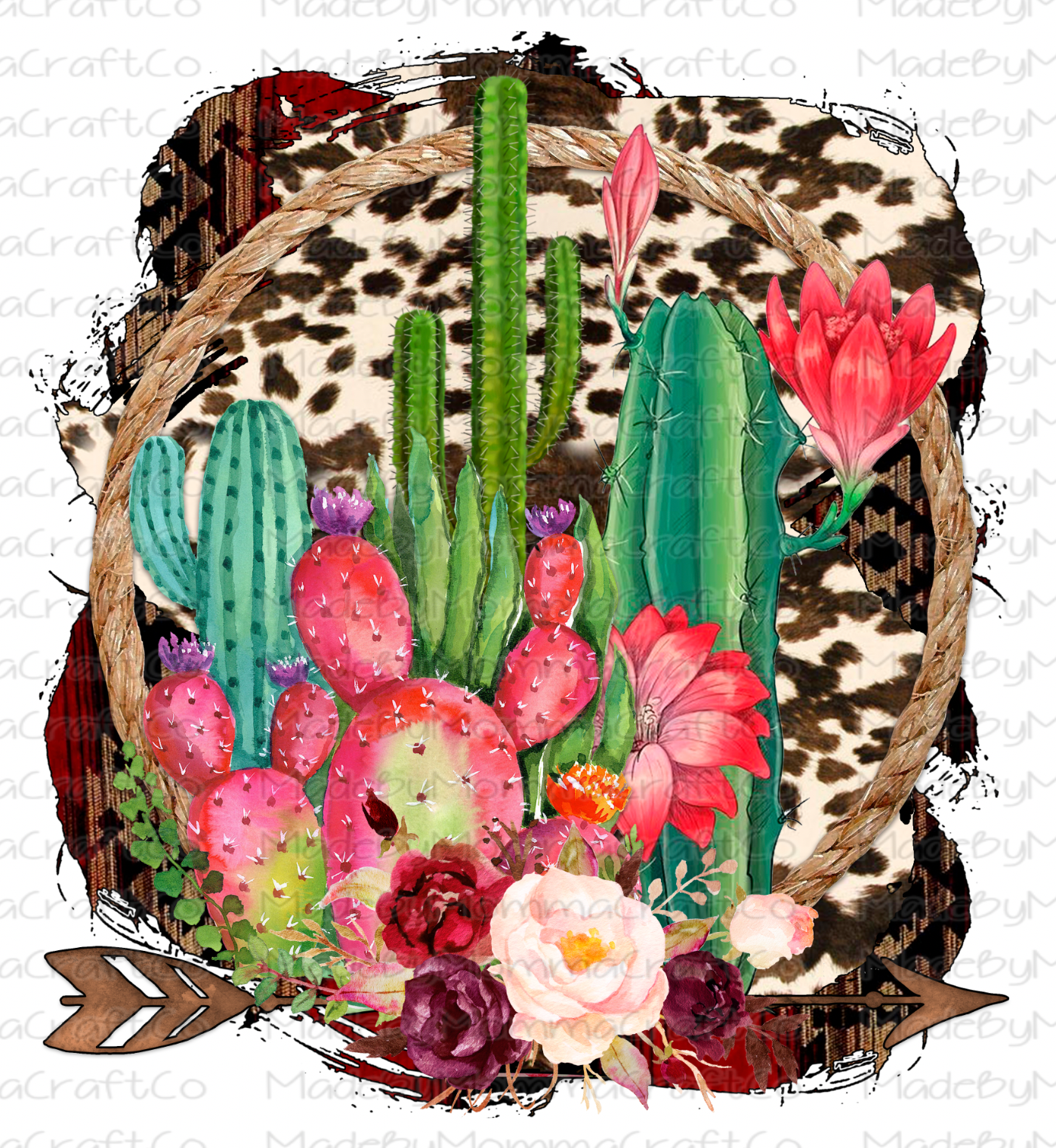 Coral Cowhide Cactus -Cheat Clear Waterslide™ or White Cast Sticker