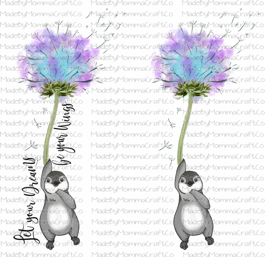 Dandelion Penguin - Waterslide Decal or Digital Download