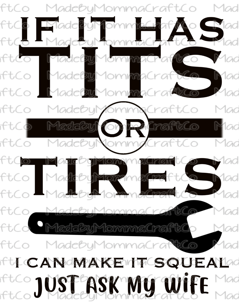 Tits or Tires Manly - Waterslide Decal or Digital Download