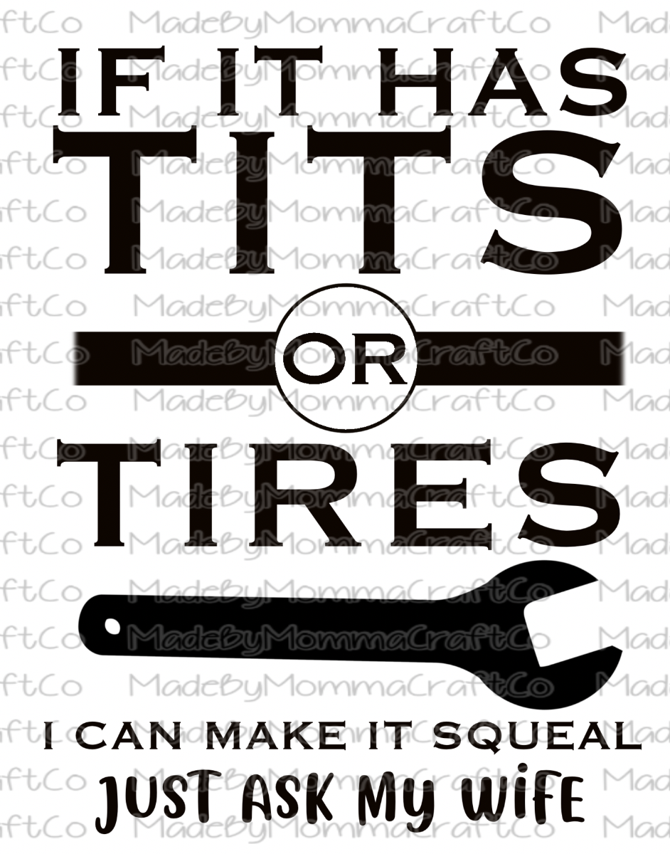 Tits or Tires Manly -Cheat Clear Waterslide™ or White Cast Sticker