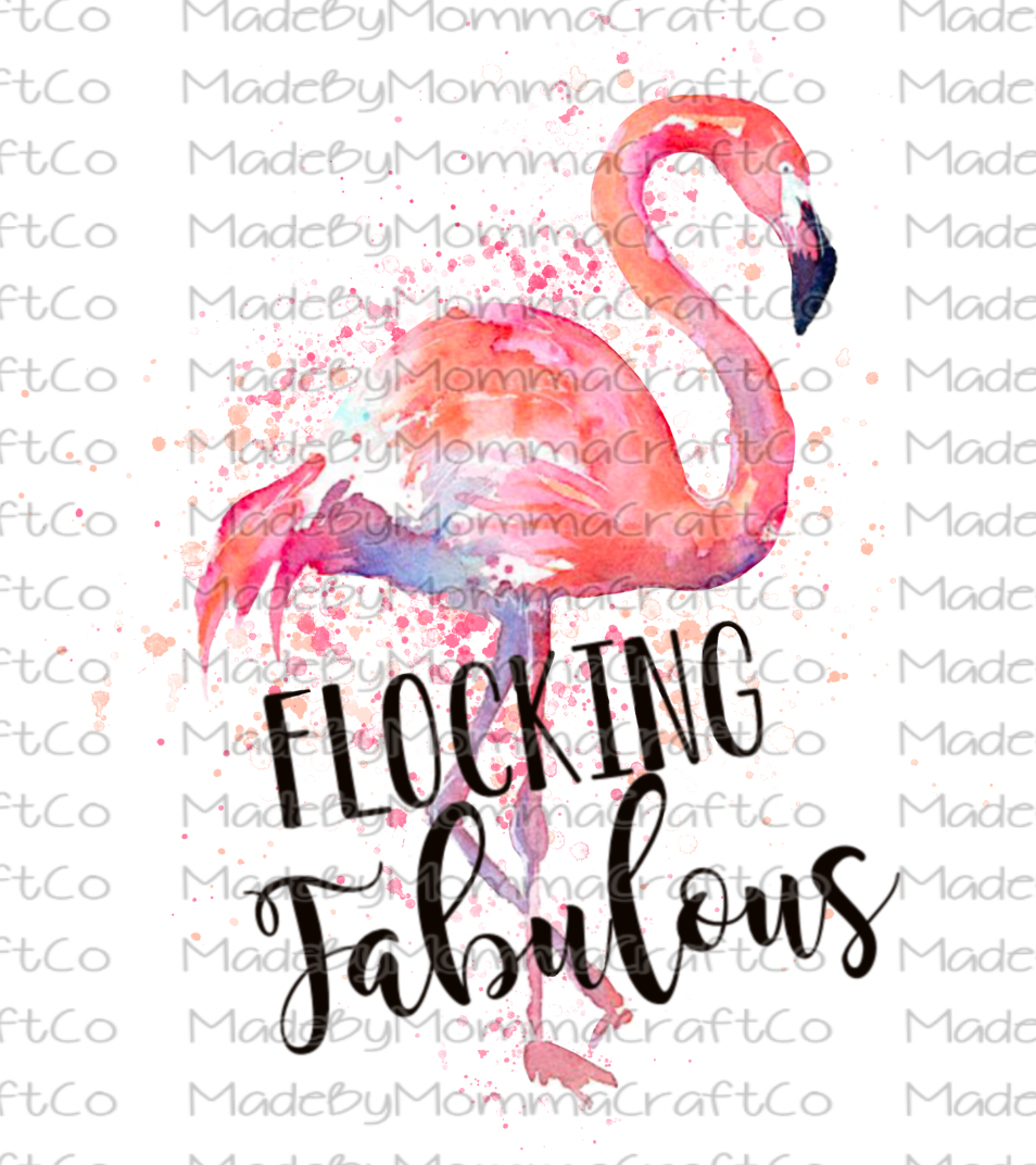Flocking Fabulous Flamingo - Cheat Clear Waterslide™ or White Cast Sticker