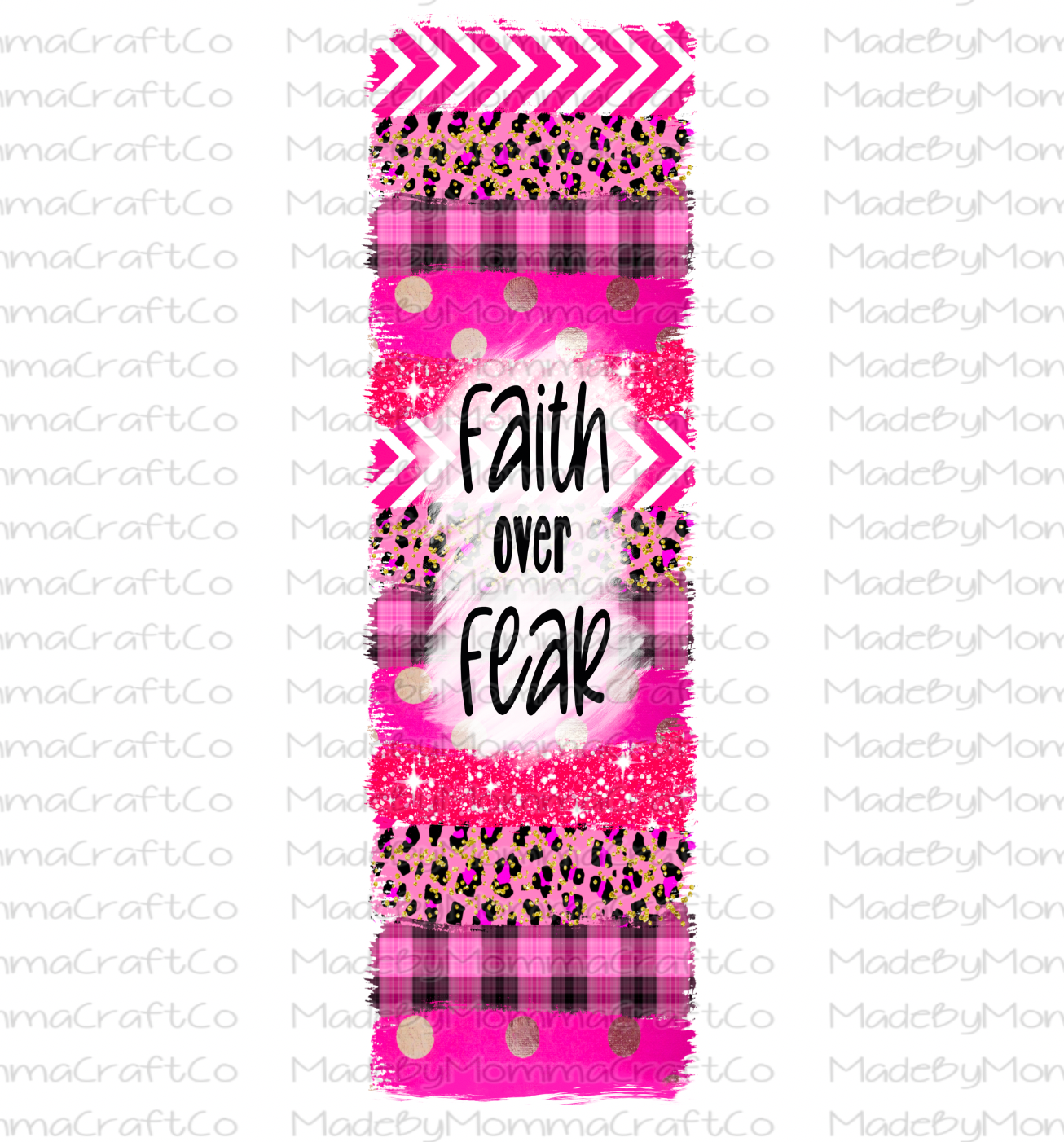 Pink Faith Over Fear Pen Wrap - Printed Waterslide or Digital Download