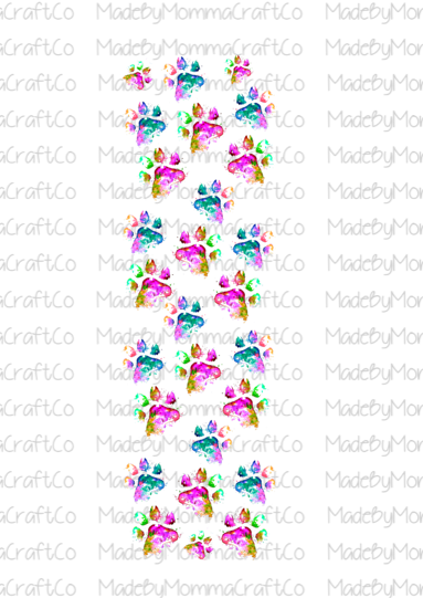Watercolor Dog Pawprint Cheat Clear Waterslide™ Pen Wrap Decal