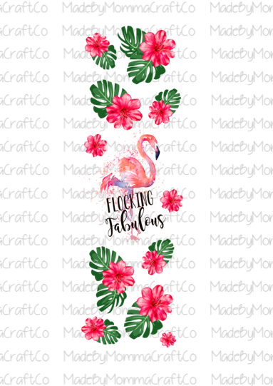 Flocking Fabulous Flamingo Tropical Floral Cheat Clear Waterslide™ Pen Wrap Decal