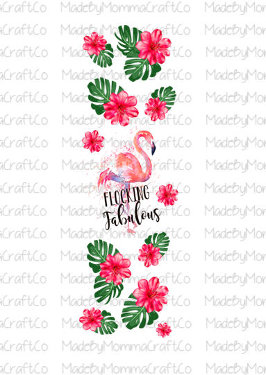 Flocking Fabulous Flamingo Pen Wrap - Printed Waterslide or Digital Download